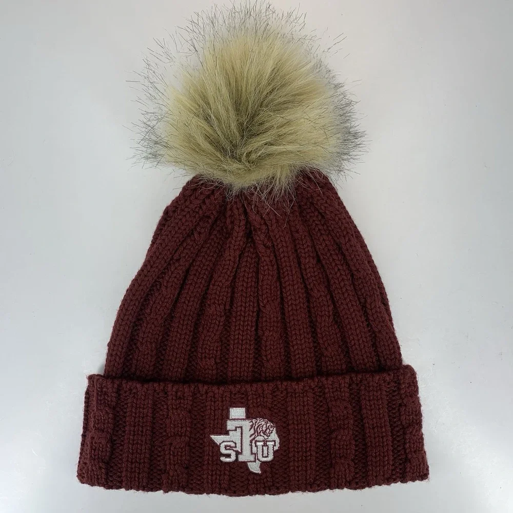 TSU Texas Southern University Toboggan Beanie OSFM Winter Pom Knit Hat Cap